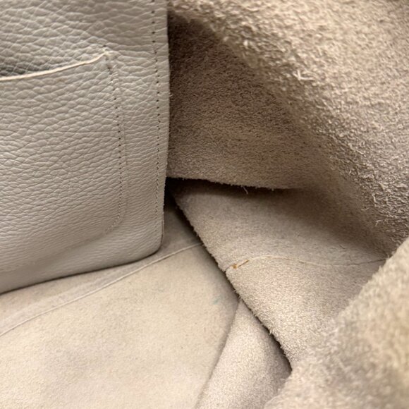 Cuyana Classic Easy Zipper Tote Light Blue Pebbled Leather Bag 2020s - Picture 10 of 15